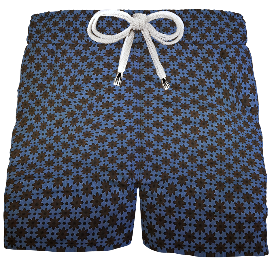 Bermuda Pantaloncino puro cotone fantasia Blue Denim Shorts 2 tasche laterali Made in Italy