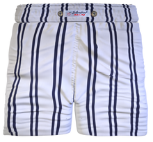 Carica l&#39;immagine nel visualizzatore di Gallery, Pantaloncino Shorts Bermuda Fantasia Rigata 100% cotone 2 tasche laterali Made in Italy
