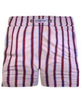 Carica l&#39;immagine nel visualizzatore di Gallery, Pantaloncino in cotone Shorts Bermuda fantasia Rigato Rosa Fasciato Rosso 100% Cotone 2 tasche laterali Made in Italy
