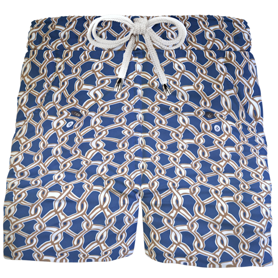 Pantaloncino Shorts Bermuda nodo marino 100% Cotone 2 tasche laterali Made in Italy
