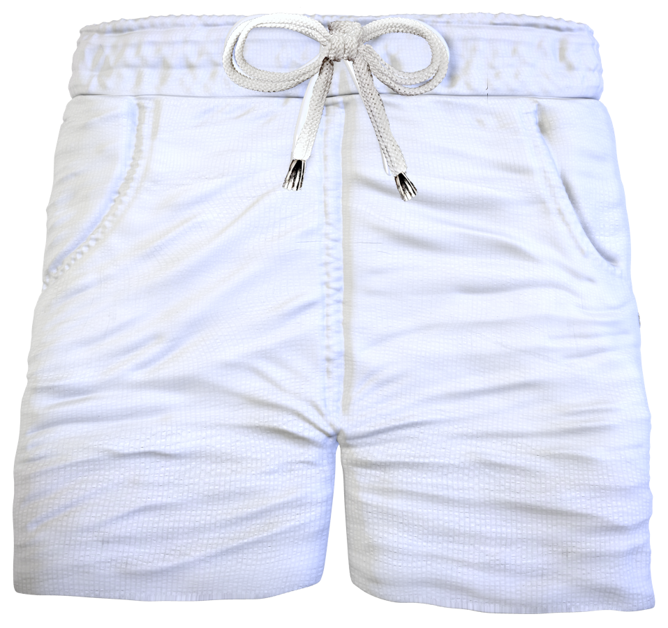 Bermuda Pantaloncino Bianco Goffrato Puro Cotone Made in Italy Fantasia Shorts 2 tasche laterali