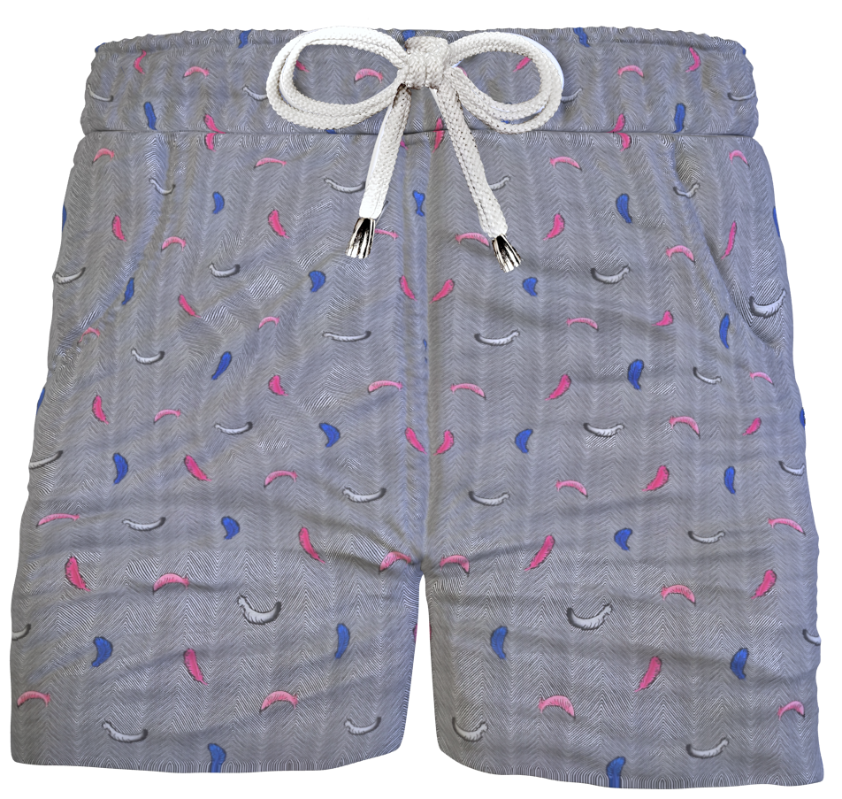 Bermuda Pantaloncino Fantasia Puro Cotone Shorts 2 tasche laterali Made in Italy