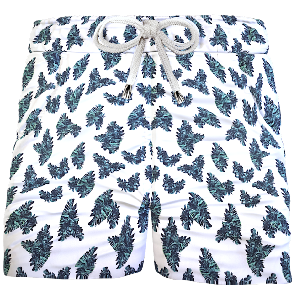 Pantaloncino in Jersey cotone Shorts Bermuda fantasia Tropical 100% Cotone 2 tasche laterali Made in Italy