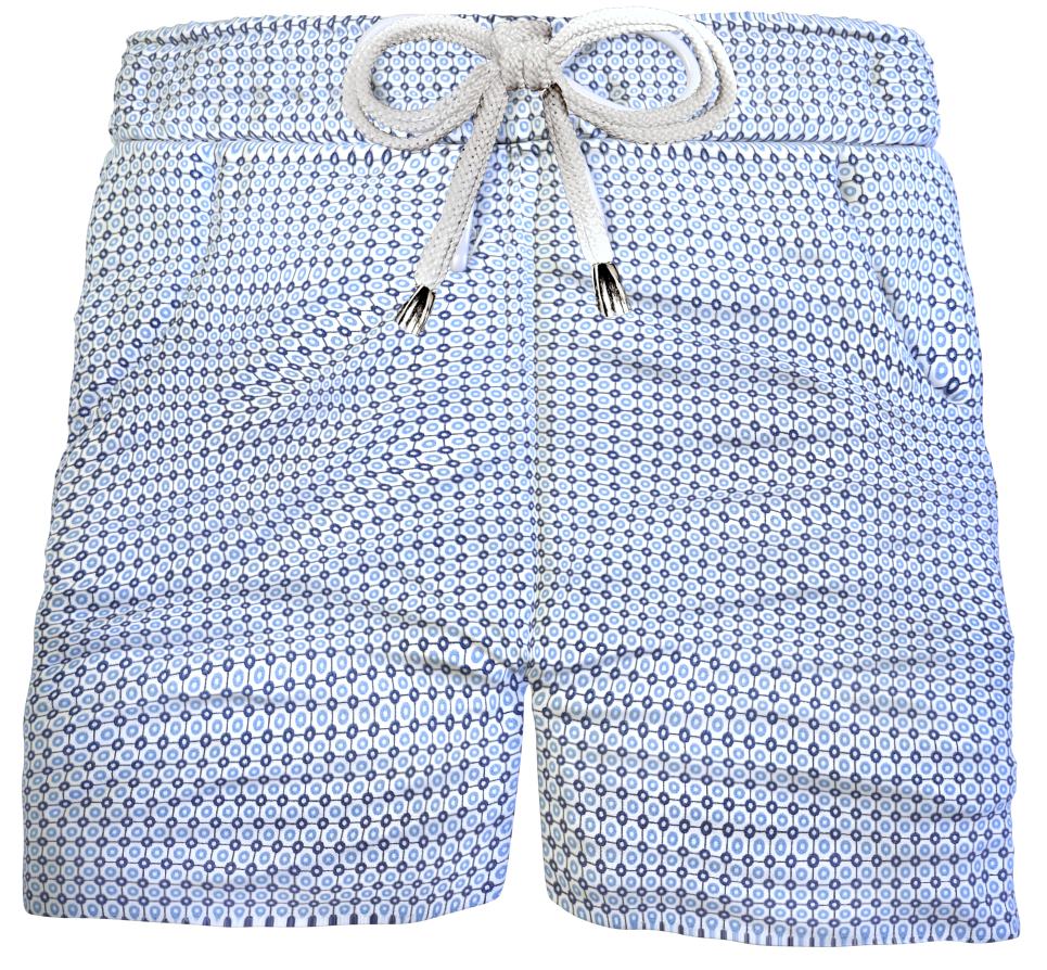 Bermuda Pantaloncino puro cotone popeline fantasia Shorts 2 tasche laterali Made in Italy