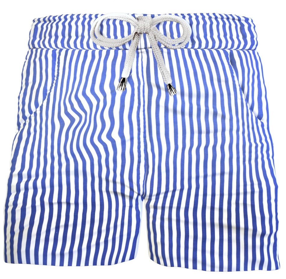 Bermuda Pantaloncino Fantasia Puro Cotone Blu Shorts 2 tasche laterali Made in Italy