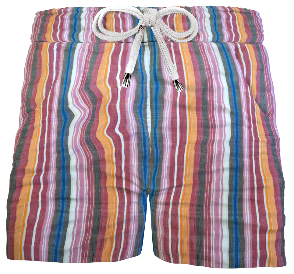 Pantaloncino  Shorts Bermuda Fantasia Stripe 100% Cotone 2 tasche laterali Made in Italy