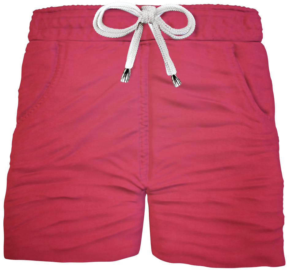 Bermuda Pantaloncino Rosso Puro cotone fantasia Shorts 2 tasche laterali Made in Italy
