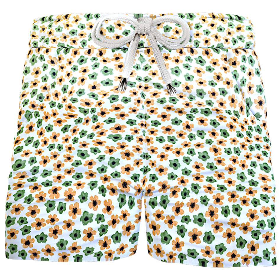 Pantaloncino Shorts Bermuda fantasia Floreale 100% Cotone 2 tasche laterali Made in Italy