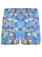 Carica l&#39;immagine nel visualizzatore di Gallery, Pantaloncino Shorts Bermuda fantasia Hawaii Blue Verde 100% Cotone 2 tasche laterali Made in Italy

