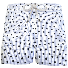 Carica l&#39;immagine nel visualizzatore di Gallery, Bermuda Pantaloncino Pois Rigato Box Mare puro Cotone Shorts 2 tasche laterali Made in Italy
