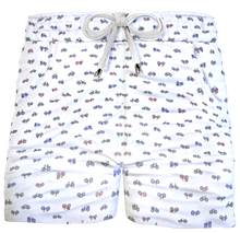 Carica l&#39;immagine nel visualizzatore di Gallery, Bermuda bike fantasia bicicletta Pantaloncino Box Mare puro Cotone Shorts 2 tasche laterali Made in Italy
