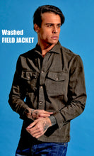Carica l&#39;immagine nel visualizzatore di Gallery, Giacca Overshirt Field Jacket marrone testa di moro Sahariana Safari militare 4 tasche gabardina 100% cotone Made in italy

