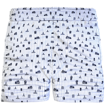 Carica l&#39;immagine nel visualizzatore di Gallery, Bermuda Pantaloncino Rigato design Milano 100% Cotone Shorts 2 tasche laterali Made in Italy
