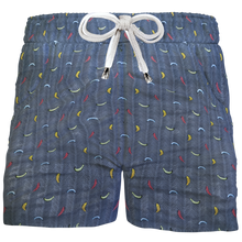 Carica l&#39;immagine nel visualizzatore di Gallery, Pantaloncino Shorts Bermuda fantasia piuma 100% Cotone 2 tasche laterali Made in Italy
