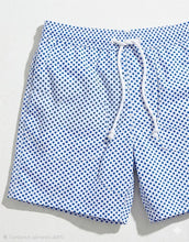 Carica l'immagine nel visualizzatore di Gallery, Boxer Mare Bermuda 100% Cotone Pois azzurro costume da bagno Made in Italy Shorts 2 tasche laterali
