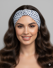 Carica l&#39;immagine nel visualizzatore di Gallery, Turbante cotone micro fantasia Made in Italy Fascia Capelli Hairband headband
