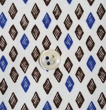 Carica l&#39;immagine nel visualizzatore di Gallery, Camicia cotone stampato micro fantasia rombetti made in italy
