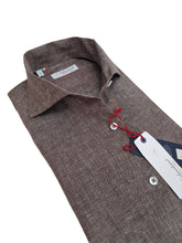 Load image into Gallery viewer, Camicia Lino Marrone puro lino egiziano alta qualità made in italy
