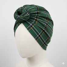 Carica l'immagine nel visualizzatore di Gallery, Turbante principe di galles verde in cotone anallergico Fascia Capelli Made in Italy Hairband headband
