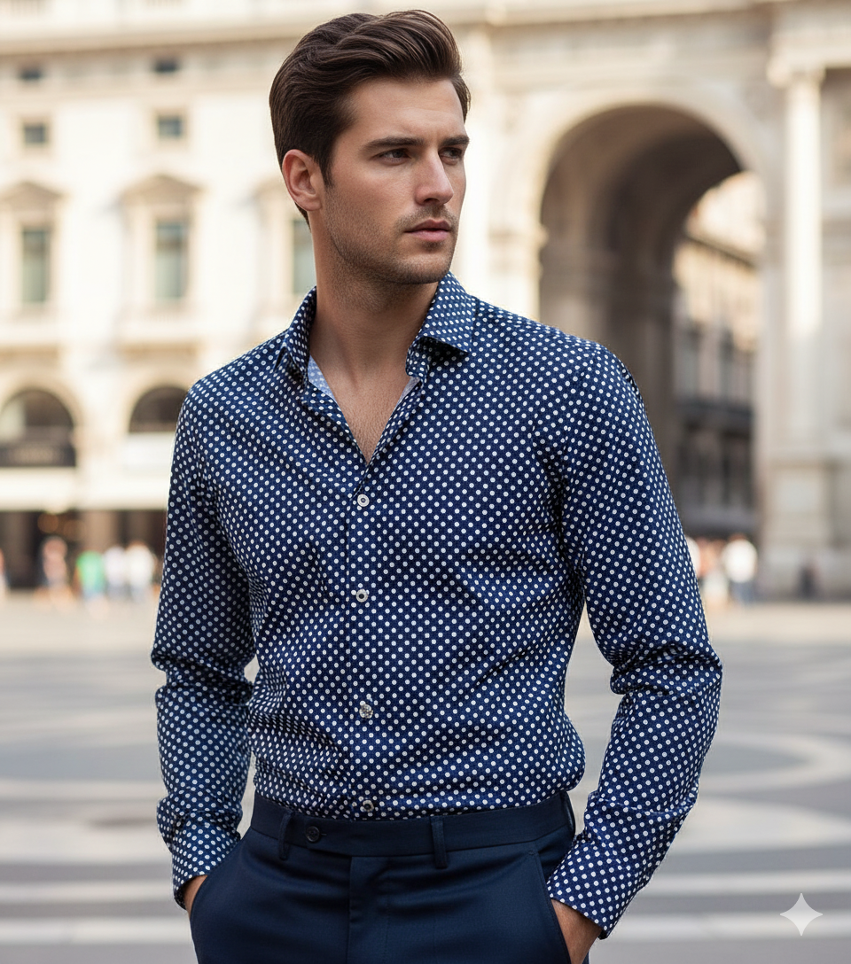 FYLTR Camicia Oxford Uomo A Tinta Unita - Manica Lunga, Vestibilità Regolare, Colore Posh Periwinkle, Taglia M