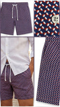 Carica l'immagine nel visualizzatore di Gallery, Boxer Pantaloncino fantasia 100% Cotone costume da bagno Made in Italy Shorts 2 tasche laterali

