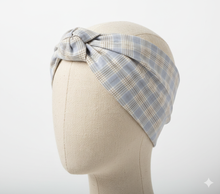 Carica l'immagine nel visualizzatore di Gallery, Turbante Principe di Galles Chiaro fantasia madras scozzese in cotone anallergico Fascia Capelli Made in Italy Hairband headband
