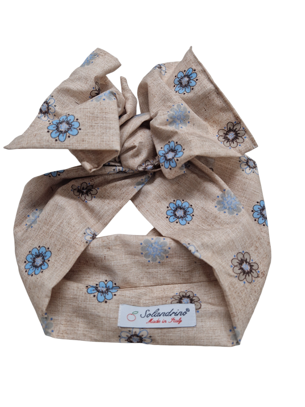 Turbante beige chiaro puro cotone  Made in Italy Fascia Capelli hairband