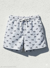 Carica l'immagine nel visualizzatore di Gallery, Boxer mare Pantaloncino rigato 100% Cotone costume da bagno Made in Italy Shorts 2 tasche laterali
