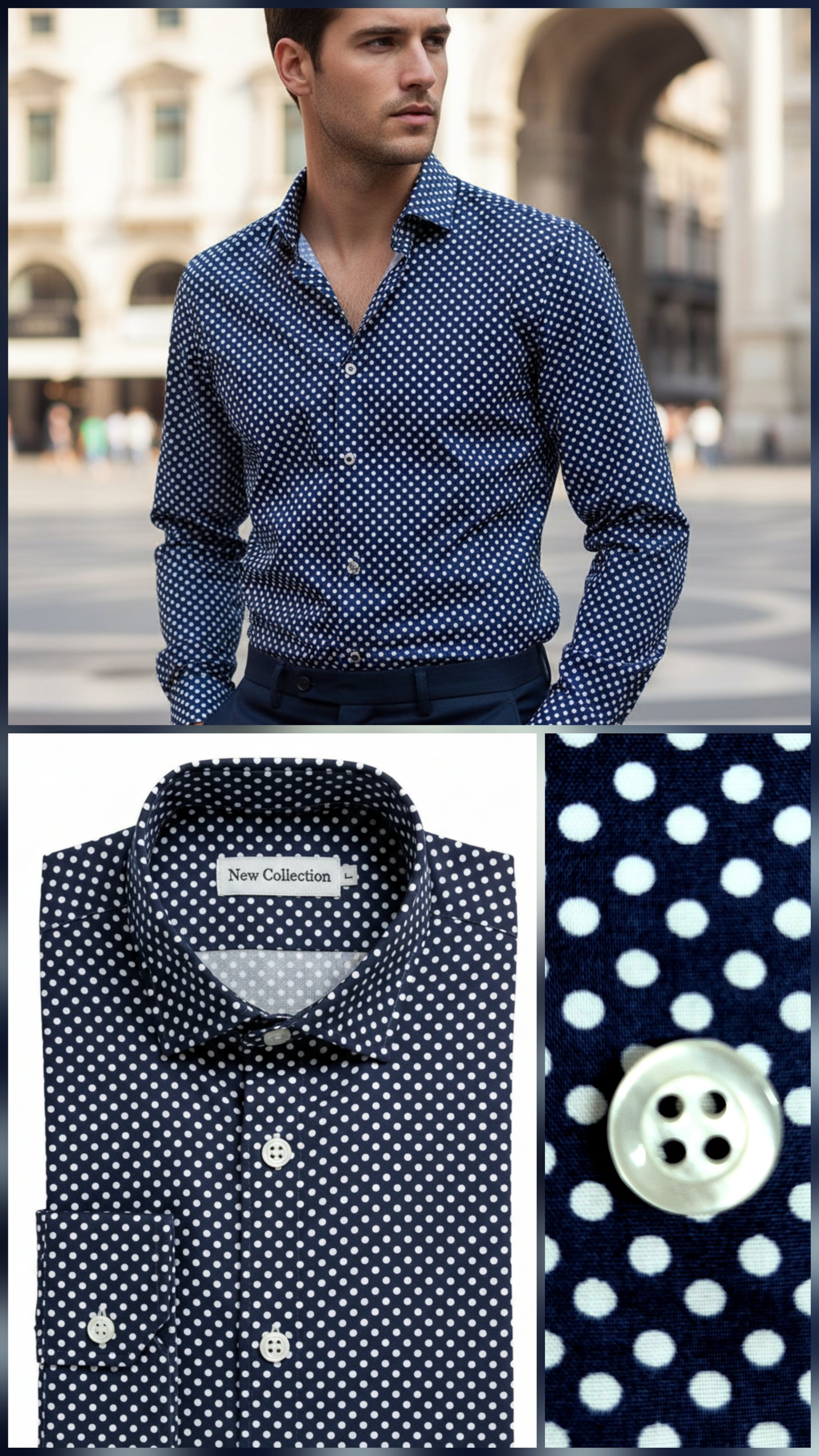 Abito Grigio con Camicia Blu Scuro e Mocassini Marroni
