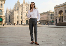 Carica l'immagine nel visualizzatore di Gallery, Camicia bianca da Donna no stiro puro cotone Camicione casual bianco 100% Cotone Made in Italy
