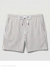 Carica l'immagine nel visualizzatore di Gallery, Boxer Mare Bermuda riga marrone puro Cotone costume da bagno Made in Italy Shorts 2 tasche laterali
