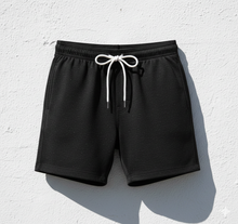 Carica l'immagine nel visualizzatore di Gallery, Costume da bagno nero boxer Bermuda 100% Cotone Made in Italy Fantasia Shorts 2 tasche laterali
