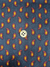 Load image into Gallery viewer, Camicia uomo morbido setoso tessuto blu micro fantasia disegno giallo 100% cotone Made in Italy
