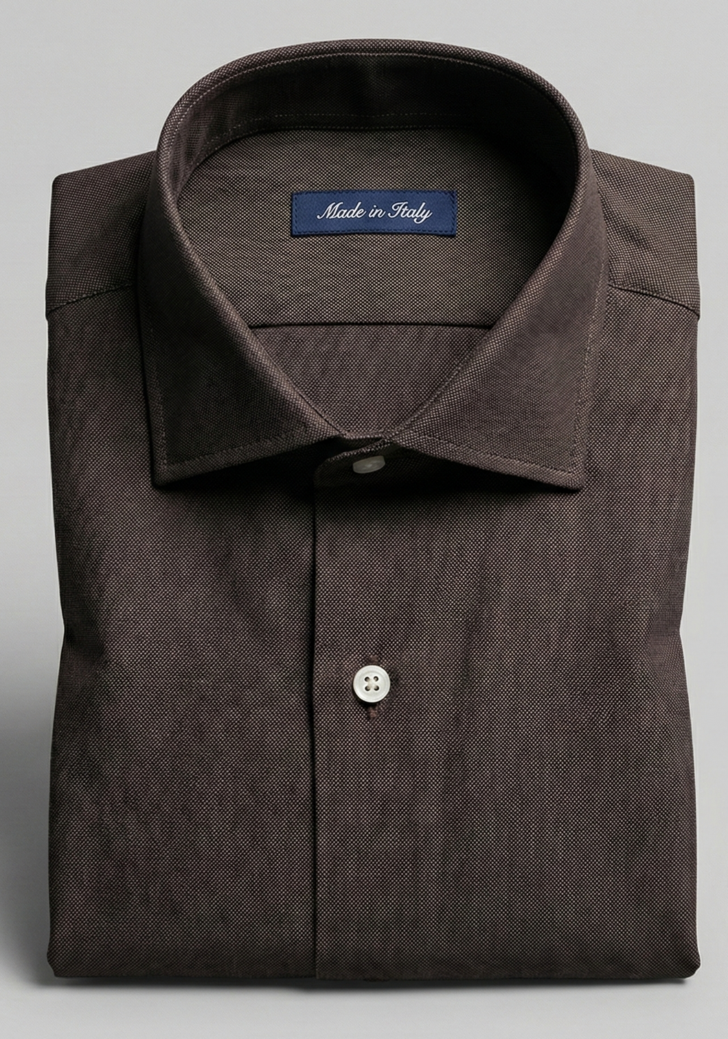 Camicia marrone testa di moro 100% cotone oxford Made in Italy