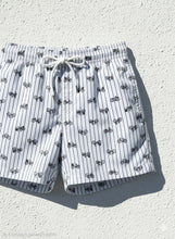 Carica l'immagine nel visualizzatore di Gallery, Boxer mare Pantaloncino rigato 100% Cotone costume da bagno Made in Italy Shorts 2 tasche laterali
