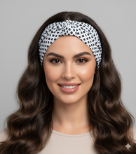 Carica l&#39;immagine nel visualizzatore di Gallery, Turbante cotone micro fantasia Made in Italy Fascia Capelli Hairband headband
