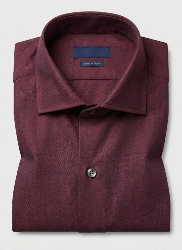 Camicia bordeaux vinaccia 100% cotone oxford Made in Italy