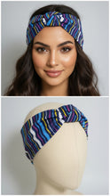 Carica l&#39;immagine nel visualizzatore di Gallery, Turbante multicolor fantasia rigata cotone Made in Italy Fascia Capelli Hairband headband
