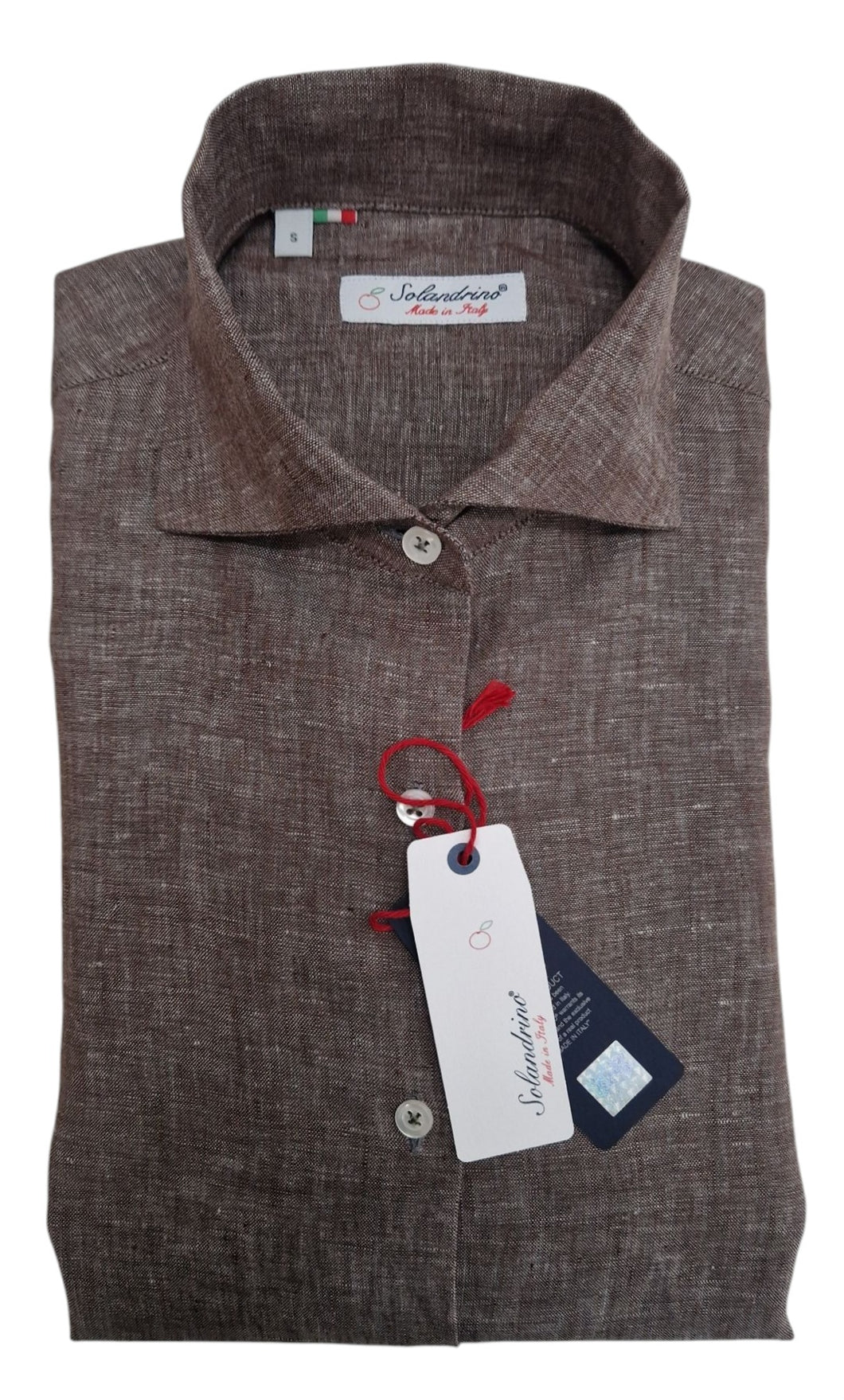 Camicia Lino Marrone puro lino egiziano alta qualità made in italy