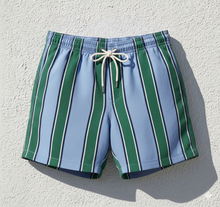 Carica l'immagine nel visualizzatore di Gallery, Boxer bermuda tessuto 100% Cotone fasciato fantasia costume da bagno Made in Italy Shorts 2 tasche laterali
