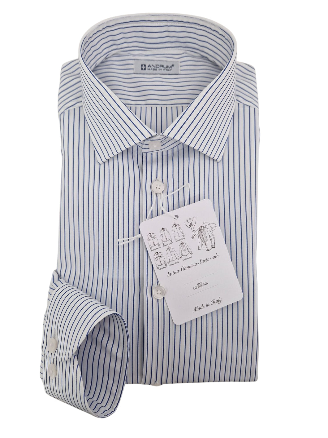 Camicia Uomo Rigata azzurra alta qualità titolo 100 righino azzurro blu puro cotone Made in Italy