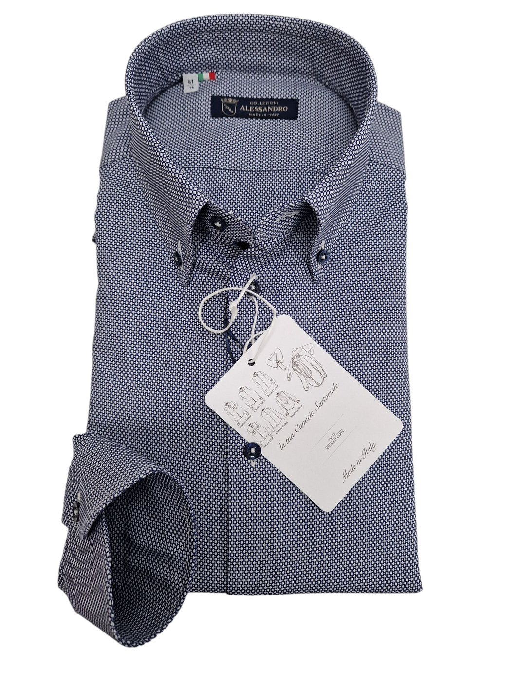 Camicia Button Down Oxford nido d'ape azzurro blu Made in Italy