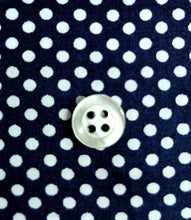 Carica l&#39;immagine nel visualizzatore di Gallery, Camicia Uomo blu pois fantasia puro cotone Made in Italy
