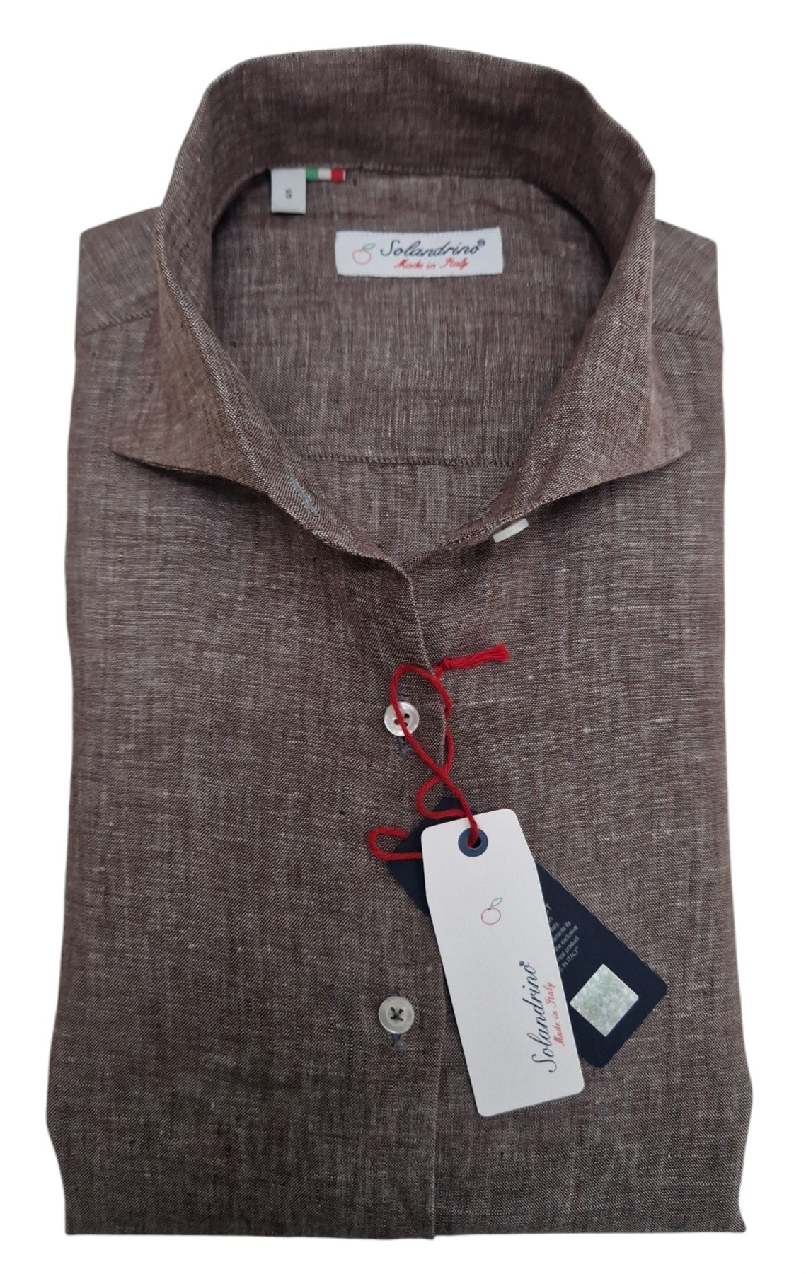 Camicia Lino Marrone puro lino egiziano alta qualità made in italy