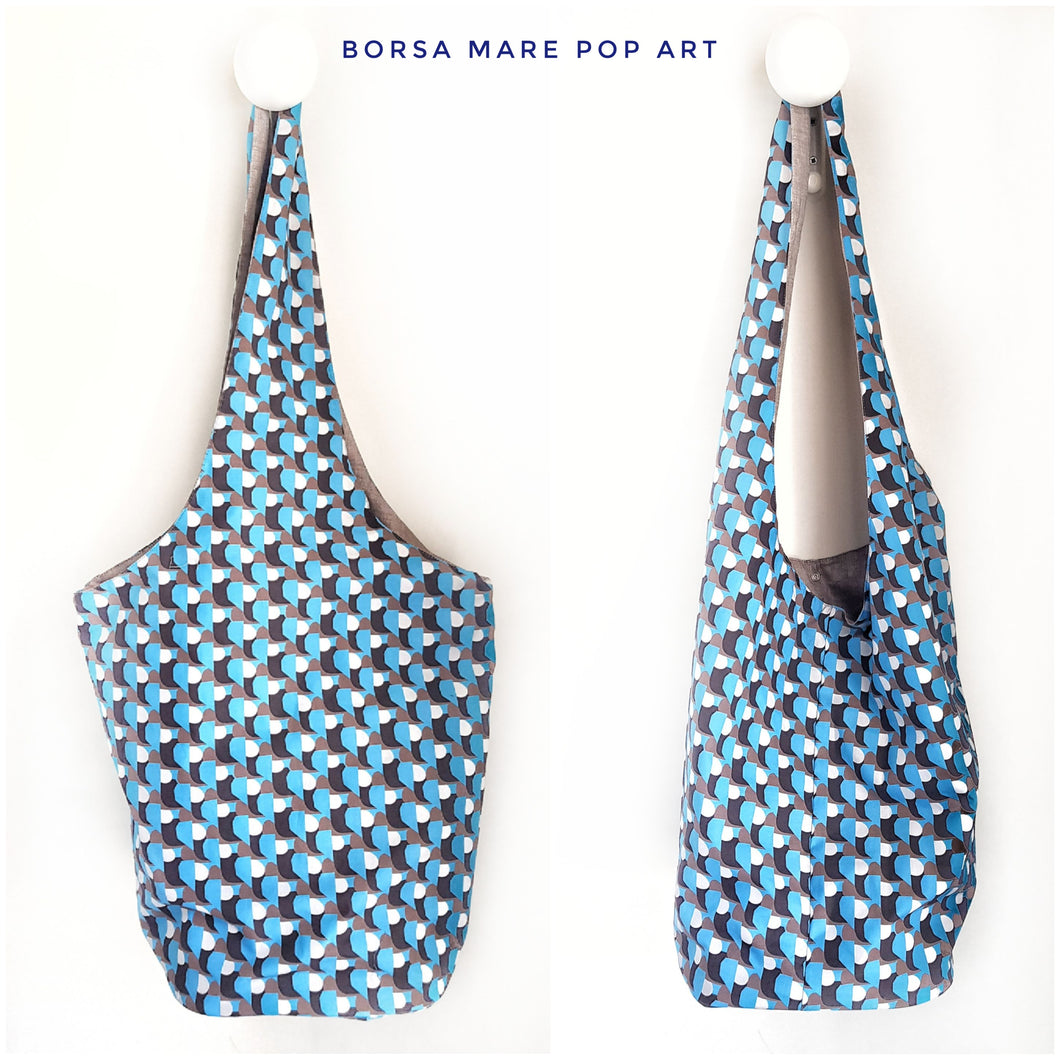 Borsa Mare in tessuto cotone fashion design Pop Art Made in Italy