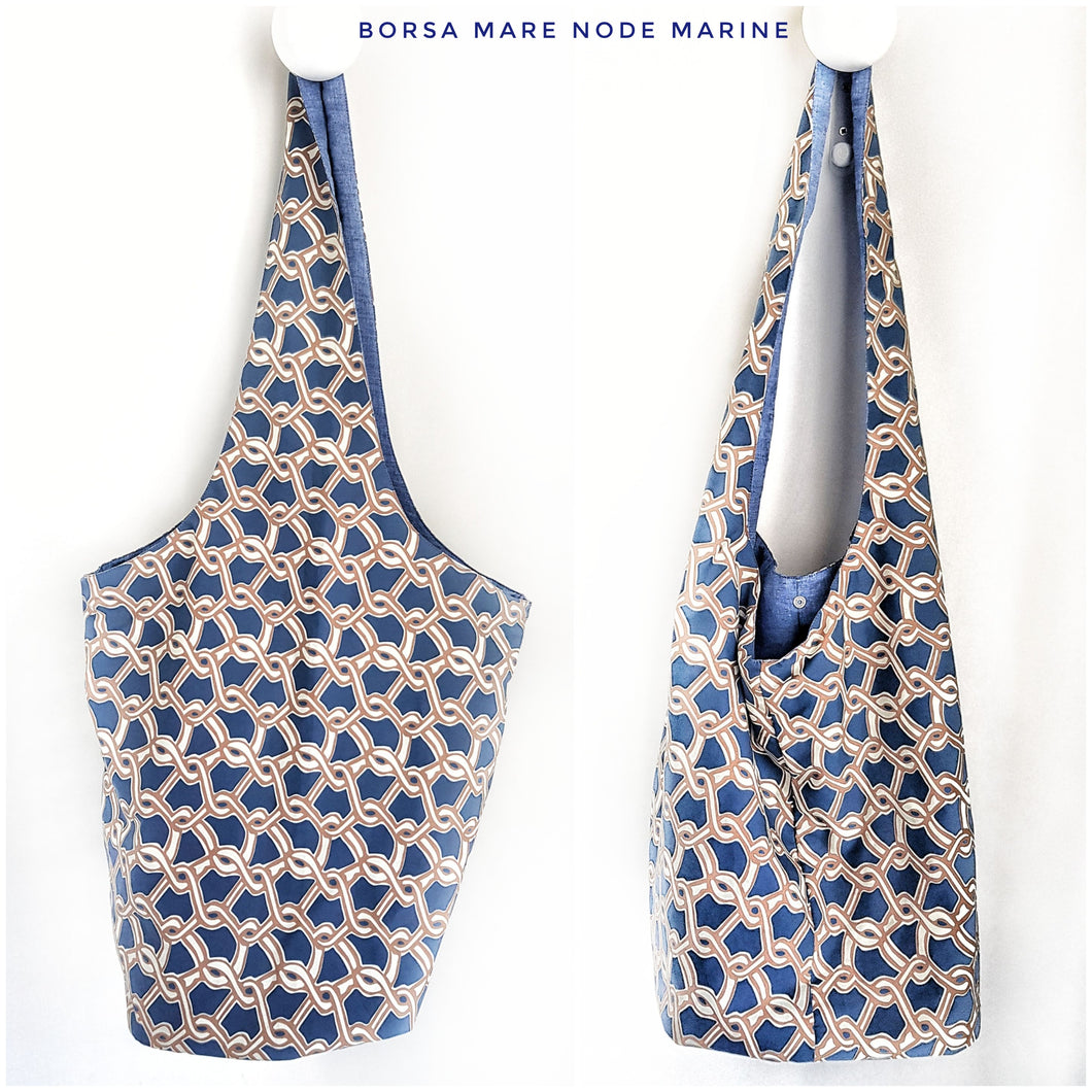 Borsa Mare in tessuto cotone fashion design Node Marine Made in Italy