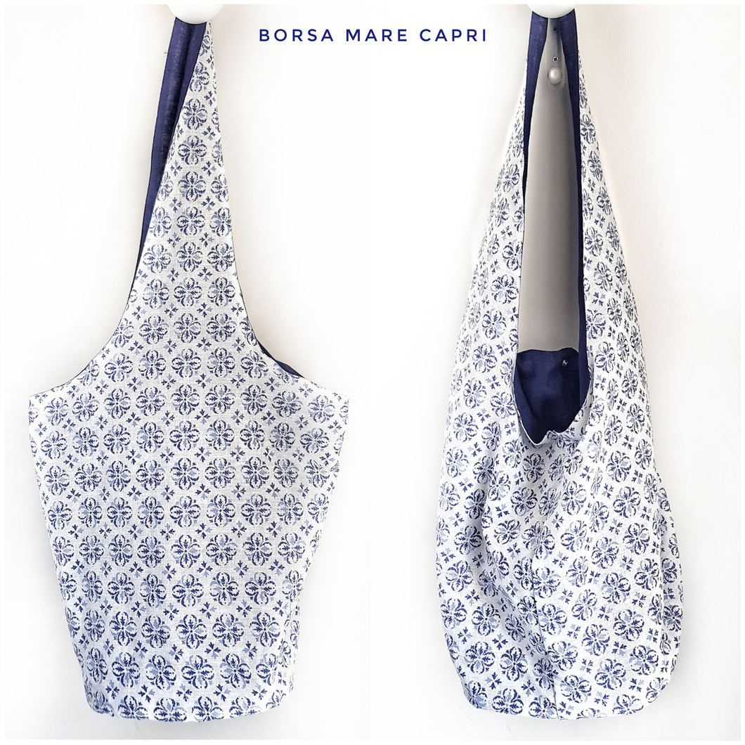Borsa Mare in tessuto cotone fashion Capri design Made in Italy