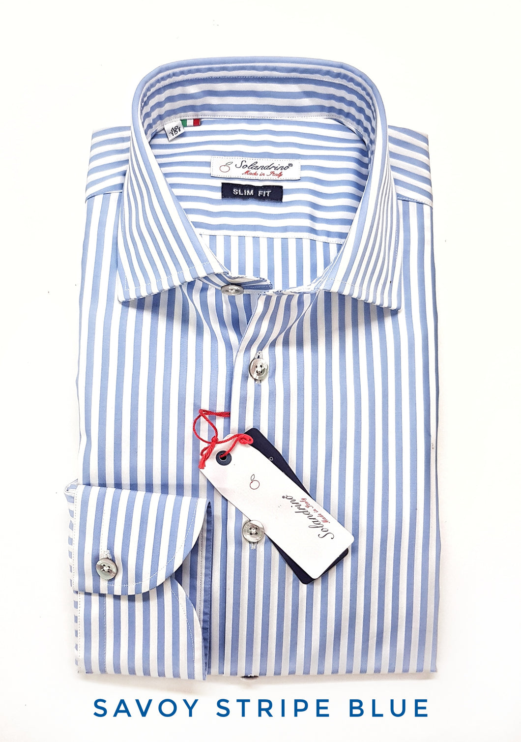 Camicia Uomo cotone rigato azzurro made in Italy