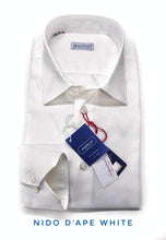 Carica l&#39;immagine nel visualizzatore di Gallery, Camicia Bianca Nido d&#39;ape PIN POINT cotone armaturato made in italy
