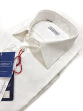 Carica l&#39;immagine nel visualizzatore di Gallery, Camicia Bianca Nido d&#39;ape PIN POINT cotone armaturato made in italy
